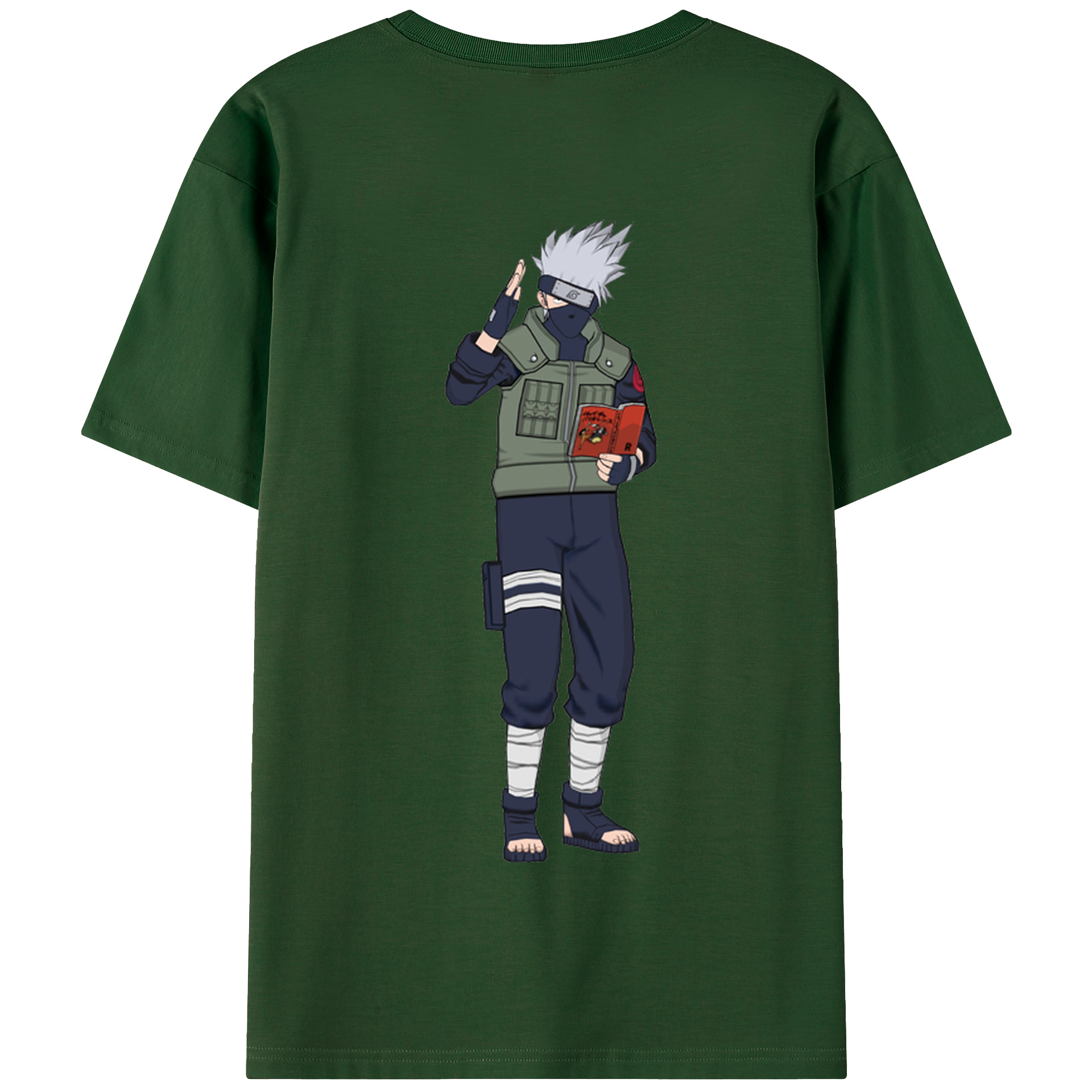 （画像用） NARUTO -ナルト- はたけ カカシ Hatake Kakashi 綿100％半袖Tシャツ（背面プリント）